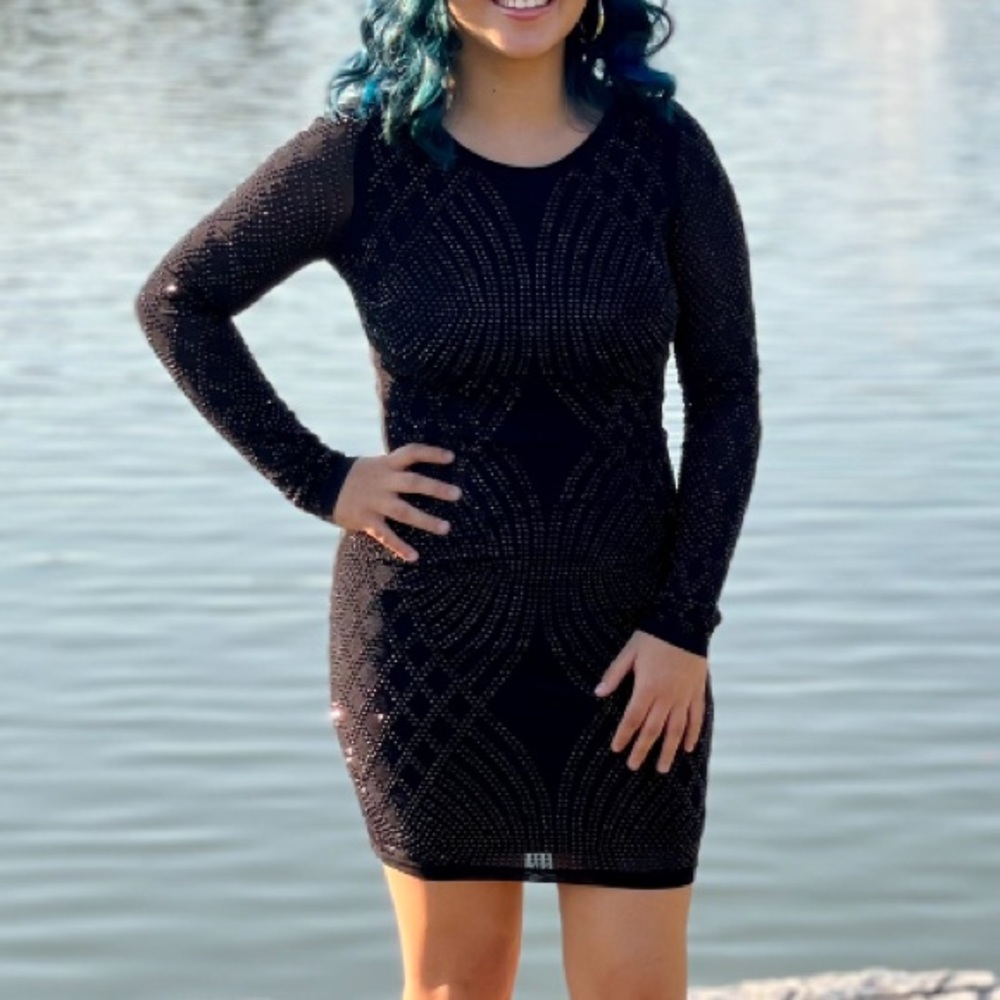 black sparkly homecoming dress